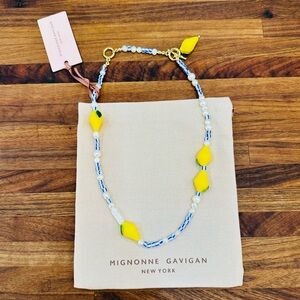 NWT - Mignonne Gavigan Amalfi Lemon and Blue Bead lariat necklace